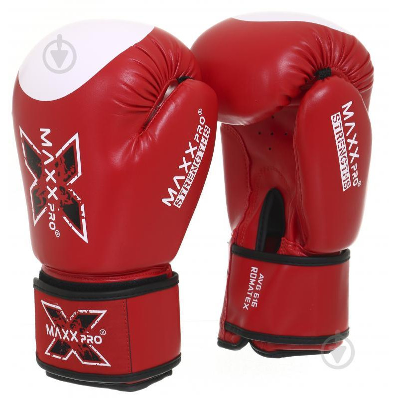 Maxx Pro Боксерські рукавички AVG-616 10oz червоний - зображення 1