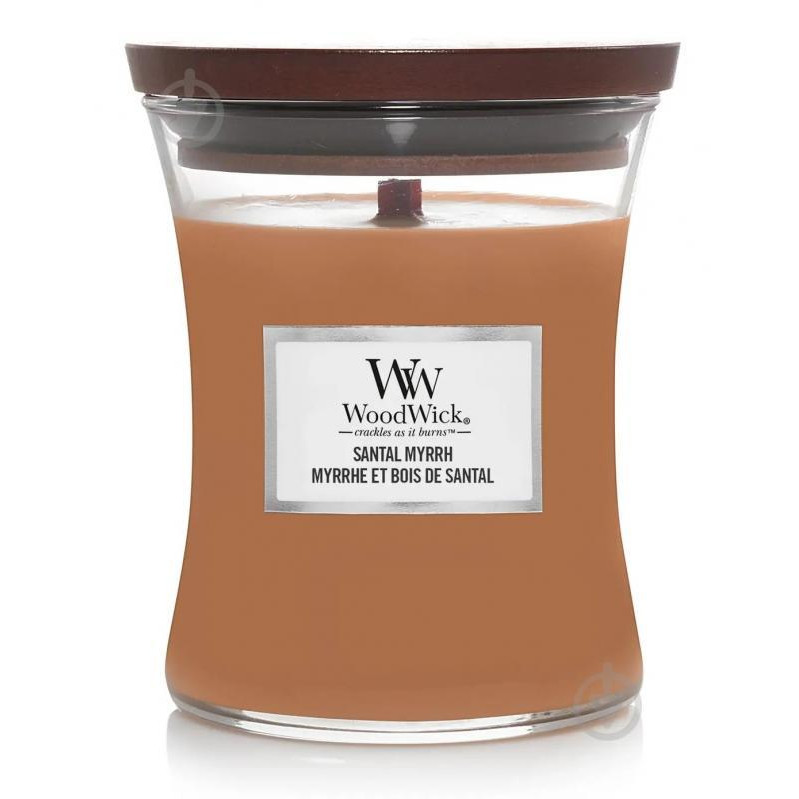 WoodWick Свічка ароматична  Medium Santal Myrrh (Сантал Мирра) 275г (5038581155791) - зображення 1