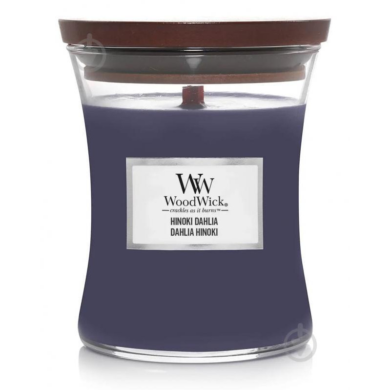 WoodWick Свічка ароматична  Medium Hinoki Dahlia (Хінокі Далія) 275г (5038581155777) - зображення 1