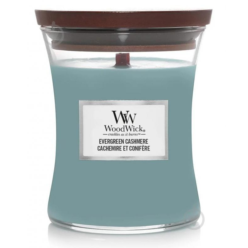 WoodWick Свічка ароматична  Medium Evergreen Cashmere (Вічнозелений Кашемір) 275г (5038581155784) - зображення 1
