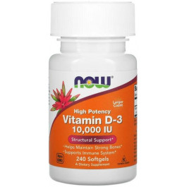 Now Vitamin D3 вітамін D3 250 мкг 10 000 МО 240 капсул
