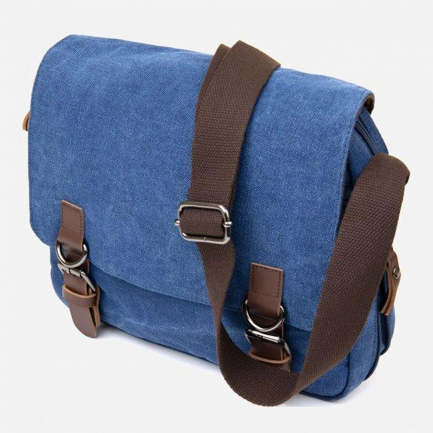 Vintage Мужская сумка  leather-20606 Синяя - зображення 1