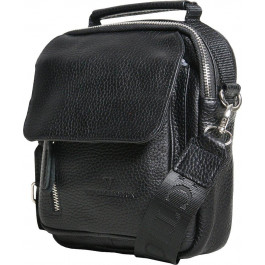 VIP Collection Чорна чоловіча сумка-барсетка маленького розміру з натуральної шкіри флотар  (21076)