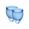 Satisfyer Набор менструальных чаш Satisfyer Feel Confident (dark blue), 15мл и 20мл, мешочек для хранения - зображення 1