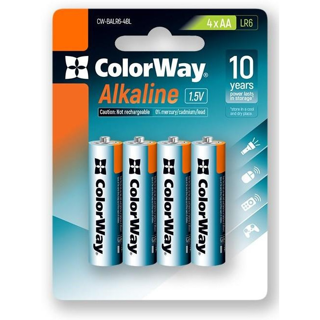ColorWay AA bat Alkaline Power 4шт (CW-BALR06-4BL) - зображення 1