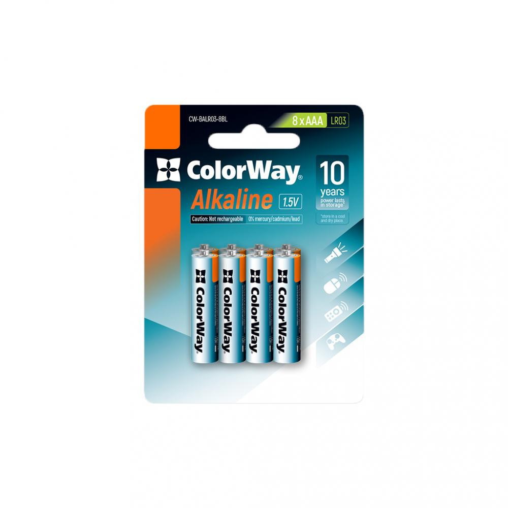 ColorWay AAA bat Alkaline Power 8шт (CW-BALR03-8BL) - зображення 1