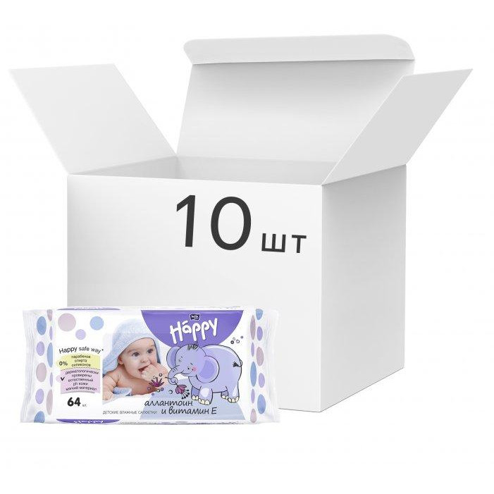 Bella Дитячі вологі серветки  Baby Happy з вітаміном е для догляду за шкірою немовлят 64 шт (5900516421120 - зображення 1