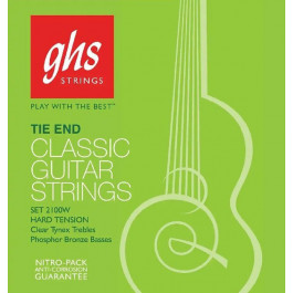 GHS Strings Струны для классической гитары GHS 2100W Tie End Classic Guitar Strings Hard Tension