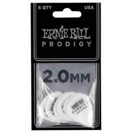 Ernie Ball Медиаторы  9202 Standard Prodigy White Player's Pack 2.0 mm (6 шт.)