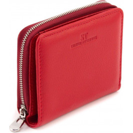 ST Leather Шкіряний жіночий гаманець червоного кольору з місткою монетницею  1767344