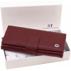 ST Leather Шкіряний жіночий гаманець бордового кольору з хлястиком на кнопці  1767411 - зображення 8
