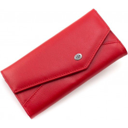 ST Leather Червоний жіночий шкіряний гаманець з асиметричним клапаном на кнопці  1767406