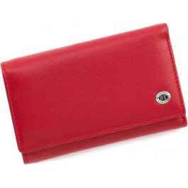 ST Leather Жіночий гаманець з фактурної шкіри червоного кольору з зовнішньою монетницьою  (15607)