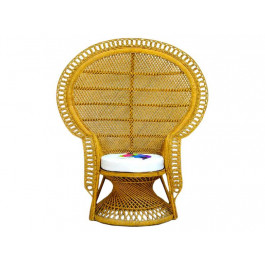 CRUZO Плетеное кресло  Мавлин из натурального ротанга с большой спинкой с мягкой подушкой (kr0420)