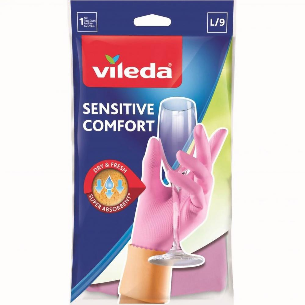 Vileda Перчатки латексные для деликатных работ Sensitive ComfortPlus, , размер L, 1 шт. (4003790006890) - зображення 1