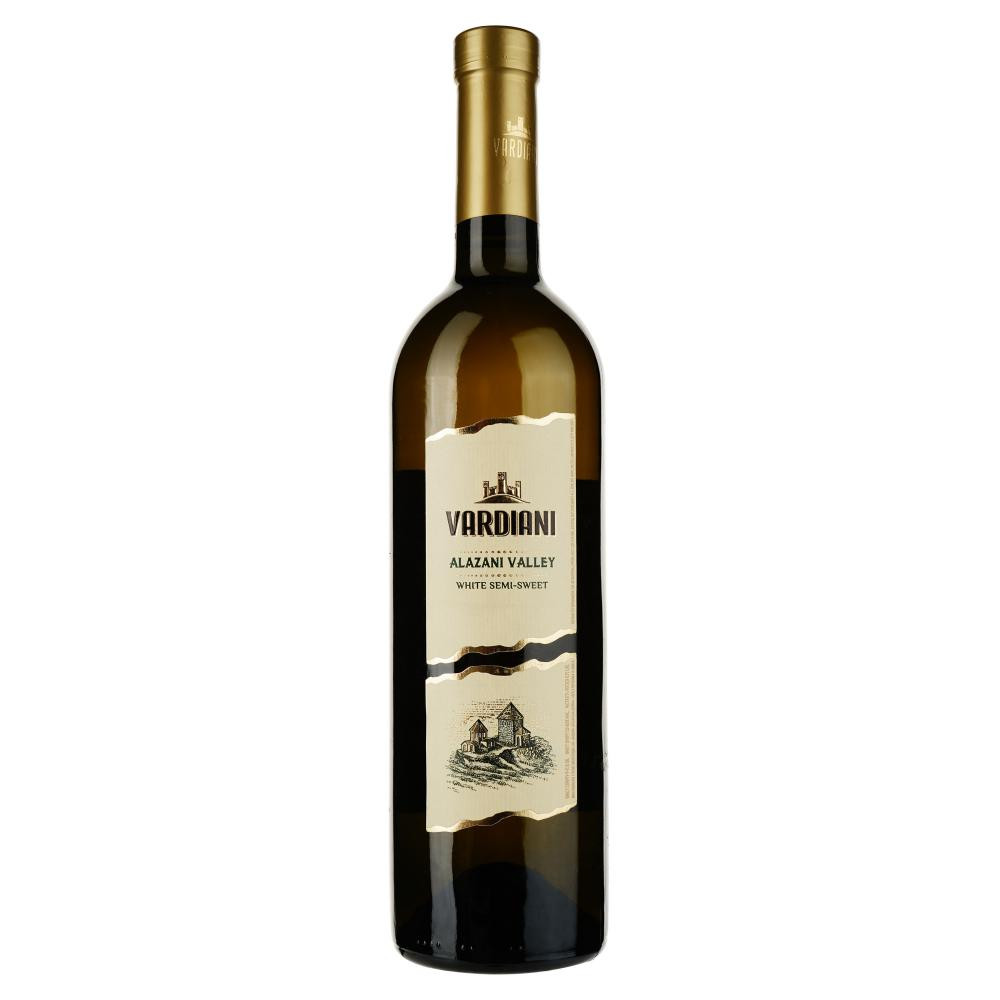 Vardiani Вино Алазанская долина белое полусладкое 0.75 л 9-13% (4820188110652) - зображення 1