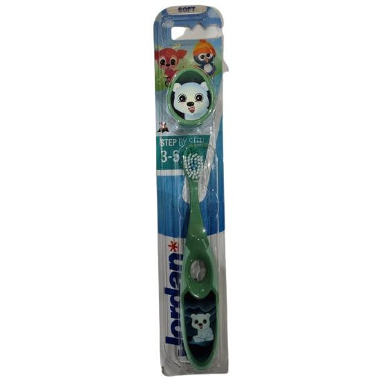 Jordan Dental Дитяча зубна щітка  Step 2, 3 - 5 років, м&#039;яка, зелений - зображення 1