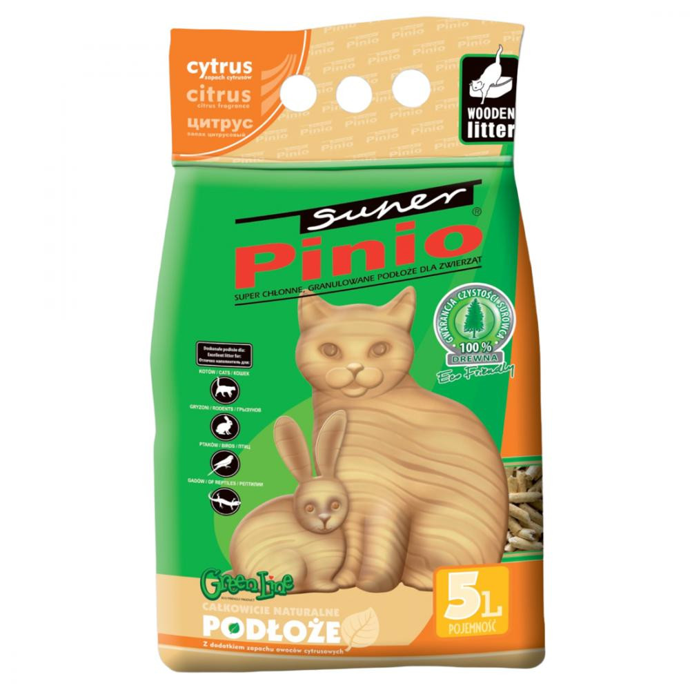 Super Pinio Wood Cat Litter Citrus 5 л (5905397013174) - зображення 1