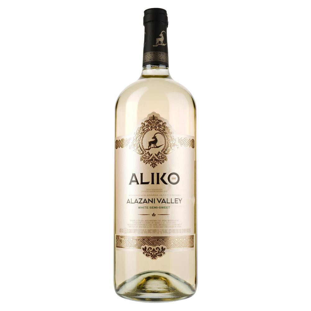 Aliko Вино  Алазанська долина біле напівсолодке, 1,5 л (4820004928645) - зображення 1