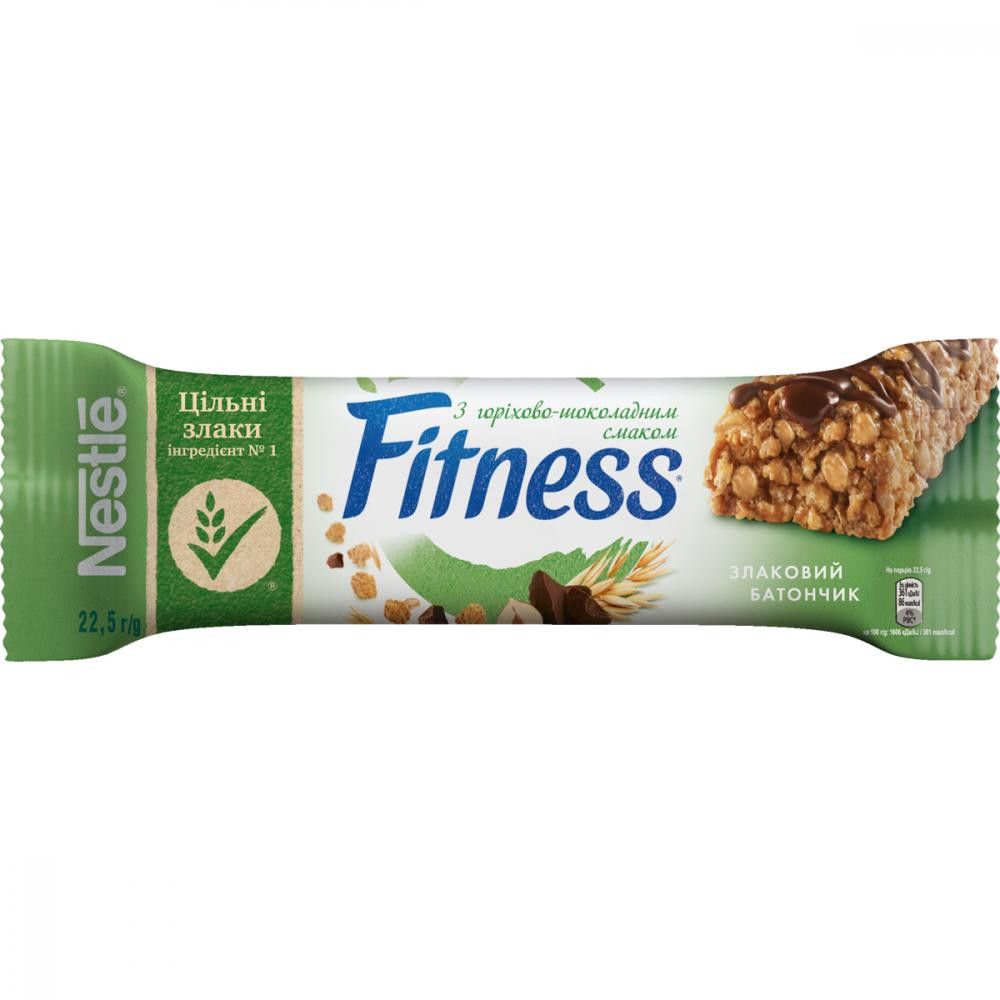 Nestle Батончик  Fitness молочний шоколад та лісовий горіх, 22,5 г (5900020025159) - зображення 1
