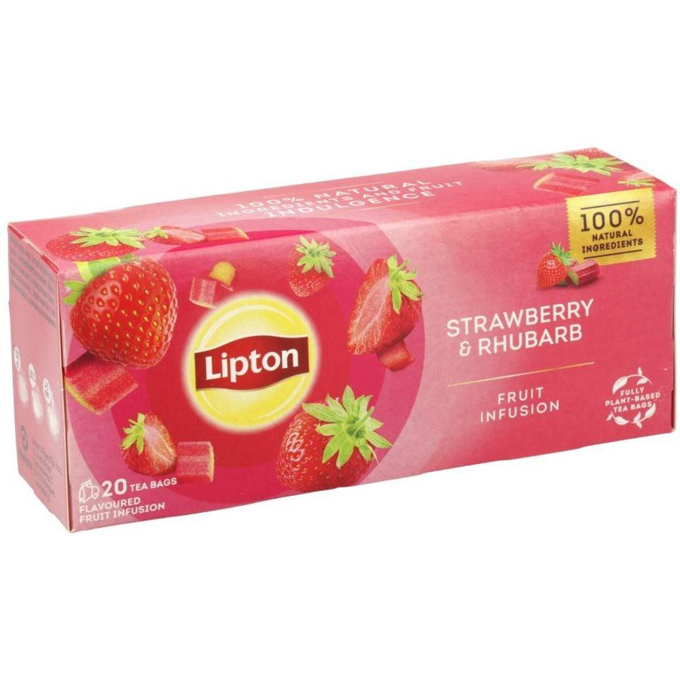 Lipton Чай фруктовий  Strawberry&Rhubarb, 20 пакетиків (917443) (8720608014224) - зображення 1
