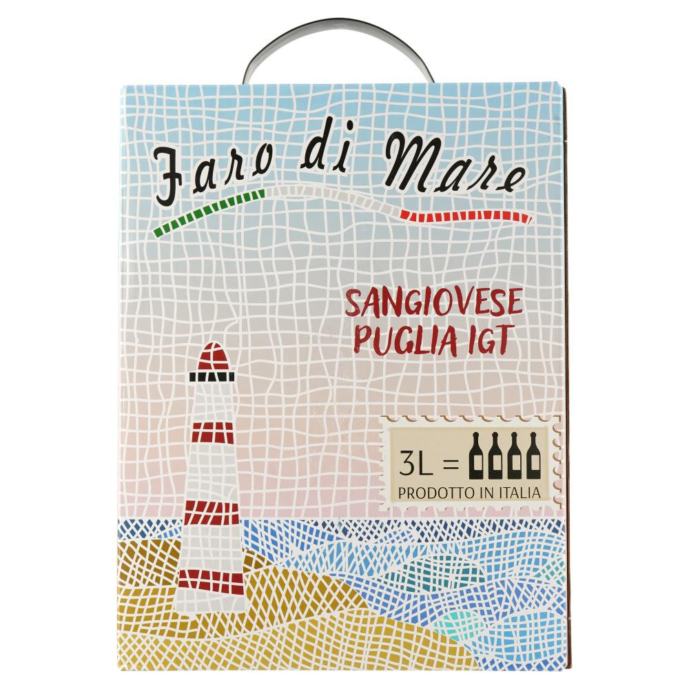 Faro Di Mare Вино  Vino Sangiovese Puglia IGT сухе червоне 12%, 3 л (8003625020738) - зображення 1