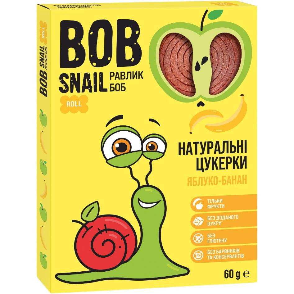 Bob Snail Цукерки фруктові натуральні  Roll яблуко-банан, 60 г (4820219345411) - зображення 1
