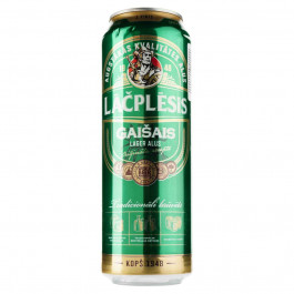 Lacplesis Пиво  Gaisais світле, 5%, з/б, 0.568 л (4750132007489)