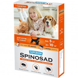 SUPERIUM Spinosad Таблетка от блох  для кошек и собак весом 5-10 кг (4823089337784)