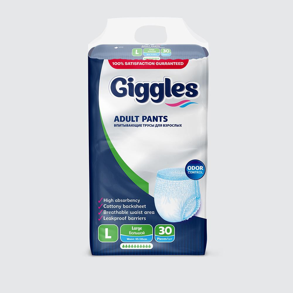 giggles Подгузники-трусики для взрослых L (95-135 см) 30 шт (8680131204885) - зображення 1