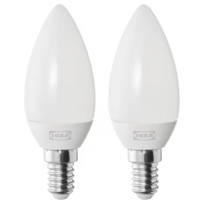 IKEA SOLHETTA LED E14 250Lm молочный, 2 шт (304.987.48) - зображення 1