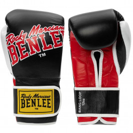 BenLee Rocky Marciano Bang Loop Leather Contest Gloves 12oz, Black/Red (199351 blk/red 12oz)