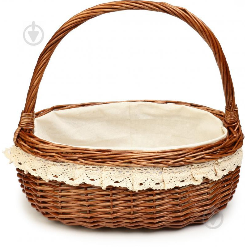 Tony Bridge Basket Кошик плетений з текстилем  36х25х16 см QN68939-2 - зображення 1