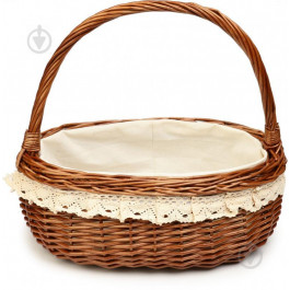 Tony Bridge Basket Кошик плетений з текстилем  36х25х16 см QN68939-2