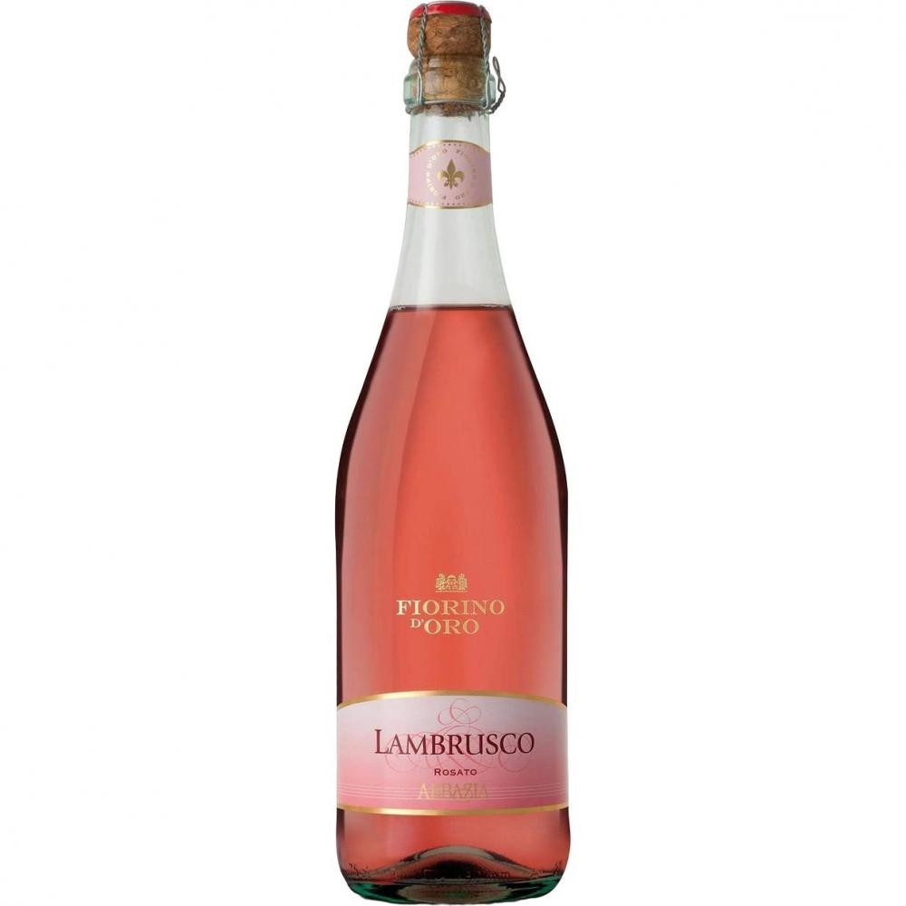 Abbazia Ігристе вино  Lambrusco Rosato Emilia Fiorino d’Oro IGT, рожеве, напівсухе, 0.75 л (8001592000784) - зображення 1