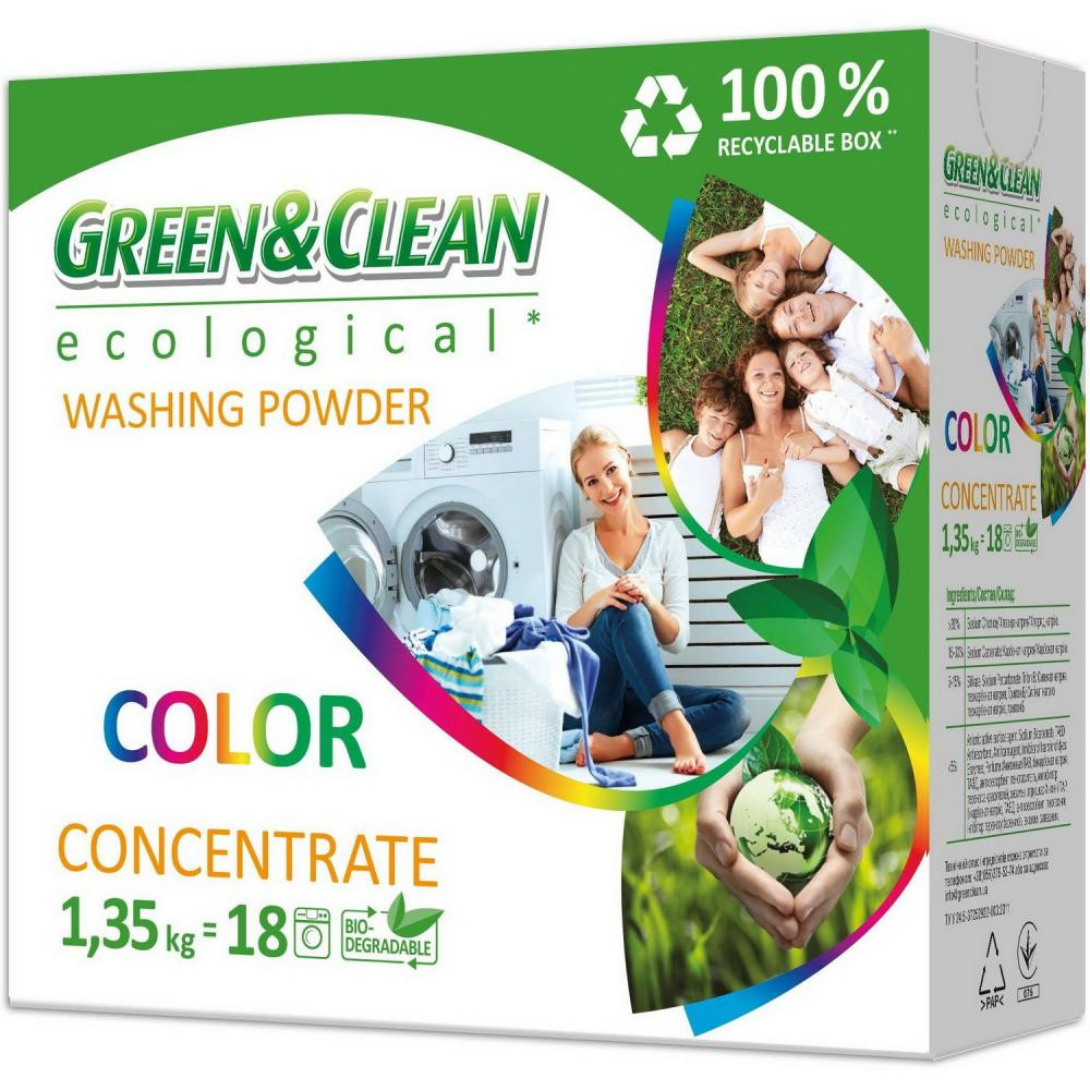 Green&Clean Пральний порошок  Ecological 1,35 кг (4260700180594) - зображення 1