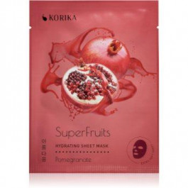 KORIKA SuperFruits Pomegranate - Hydrating Sheet Mask зволожувальнакосметична марлева маска Pomegranate 25 