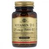 Solgar Витамин D3, холекальциферол (Vitamin D3, Cholecalciferol), 5000 МЕ, 100 капсул (SOL19377) - зображення 1