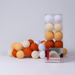 Cotton Ball Lights Гирлянда на 20 шаров 3,8м, Orange