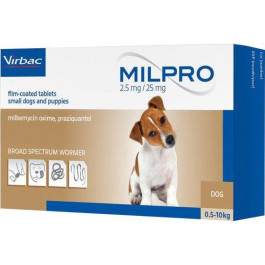 Virbac Milpro - Таблетки Мильпро - противопаразитарный препарат для собак и щенков (002937)