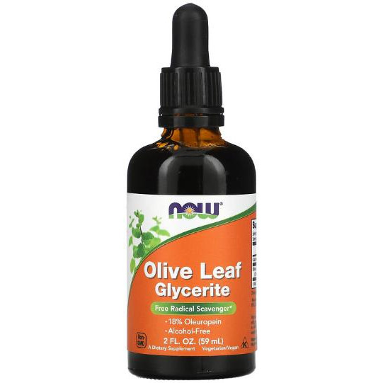 Now Olive Leaf Glіcerin Non-Alcoholic Ектракт оливкового листа в гліцерині безалкогольний 60 мл - зображення 1