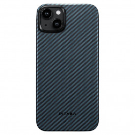 Pitaka MagEZ Case 4 Twill 1500D Black/Blue for iPhone 15 (KI1508)