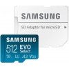 Samsung 512 GB microSDXC UHS-I U3 V30 A2 EVO Select + SD Adapter MB-ME512KA - зображення 4
