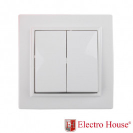 Electro House Выключатель двойной Enzo белый EH-2102