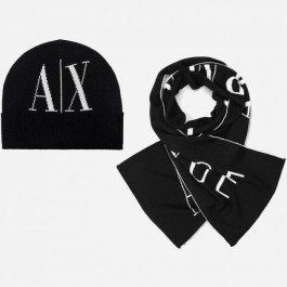 Armani Exchange Комплект женский (шапка + шарф)  579880096 One size Черный (1159783040)