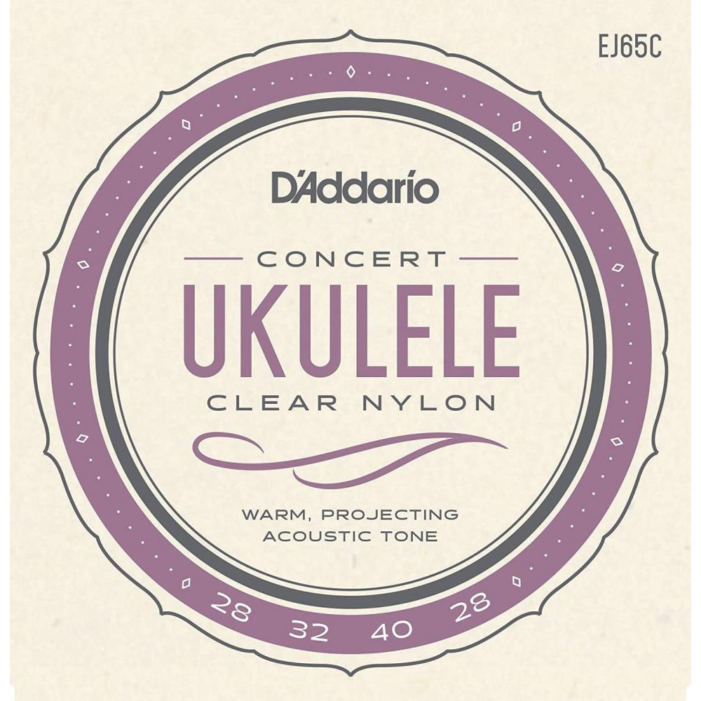 D'Addario Струны для укулеле EJ65C Clear Nylon Concert Ukulele Strings 28/28 - зображення 1