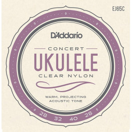 D'Addario Струны для укулеле EJ65C Clear Nylon Concert Ukulele Strings 28/28