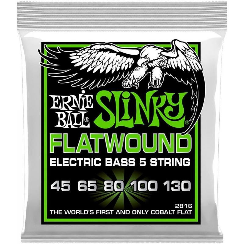 Ernie Ball P2816 Regular Cobalt Slinky Flatwound Bass 5-Strings 45/130 - зображення 1