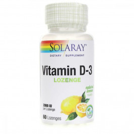 Solaray Витамин D3, 2000 МЕ, Со Вкусом Лимона, Solaray, 60 Леденцов