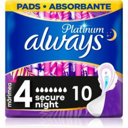   Always Platinum Secure Night Size 4 прокладки гігієнічні 10 кс